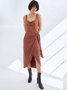 Wilfred Aritzia Saturn Sleeveless Draped Wrap Midi Dress S